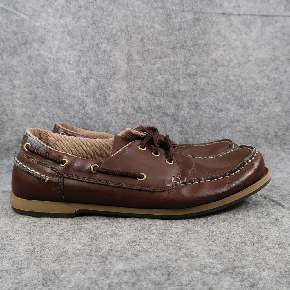 Faded Glory Shoes Mens 10 Casual Boat Moc Brown Lace Up Y2k Classic Comfort